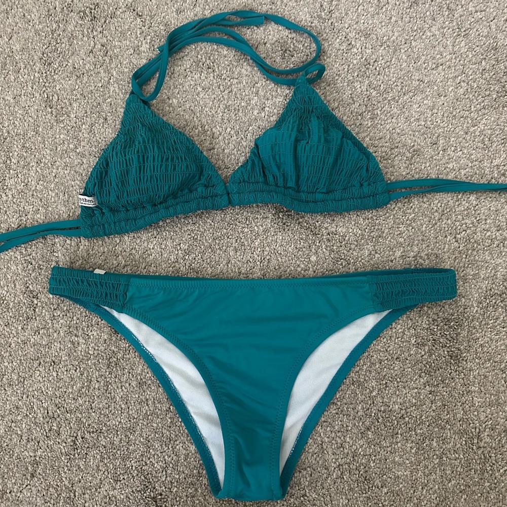 Teal Triangle Bikini Set